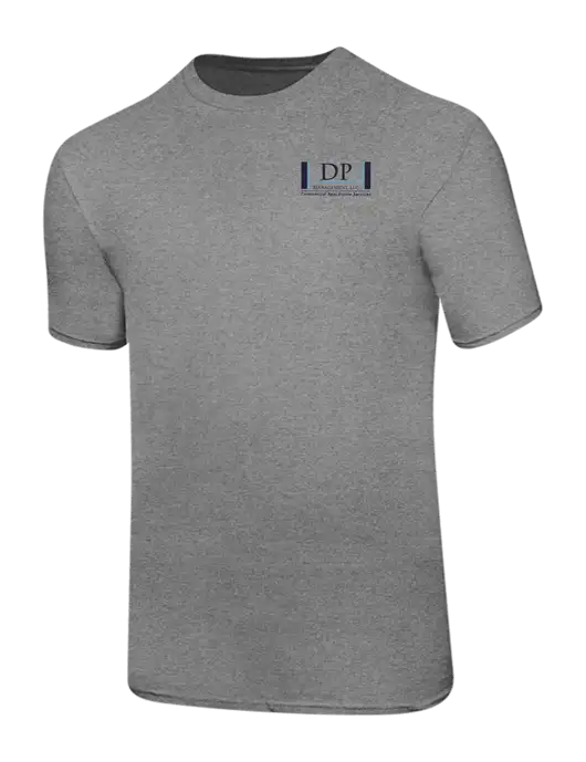 Ring Spun Light Heather Grey 4.5 oz T-Shirt w/DP Management Logo