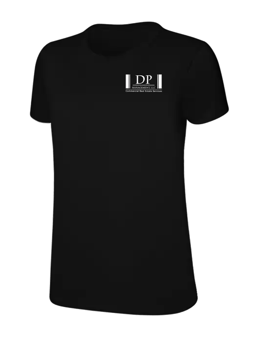 Womens Ring Spun Jet Black 4.5 oz T-Shirt w/DP Management Logo