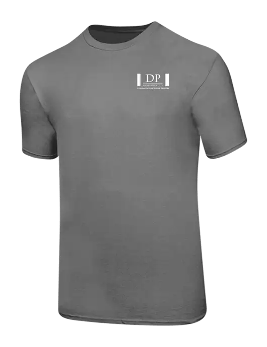 Ring Spun Medium Grey 4.5 oz T-Shirt w/DP Management Logo