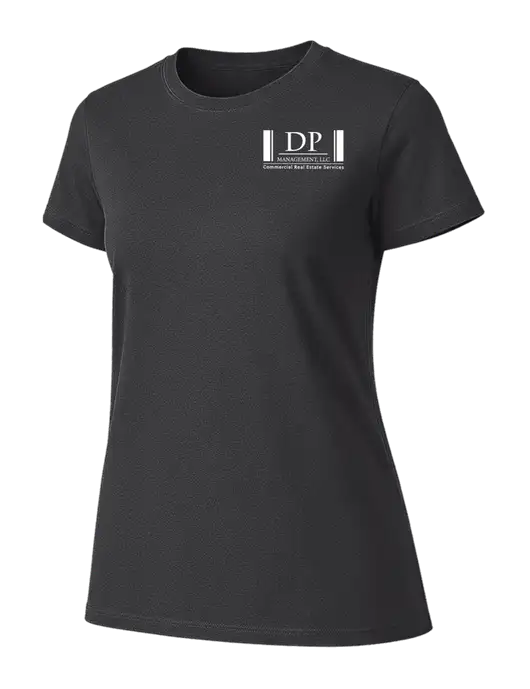 Womens Ring Spun Charcoal 4.5 oz T-Shirt w/DP Management Logo