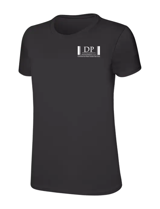 Womens Ring Spun Charcoal 4.5 oz T-Shirt w/DP Management Logo