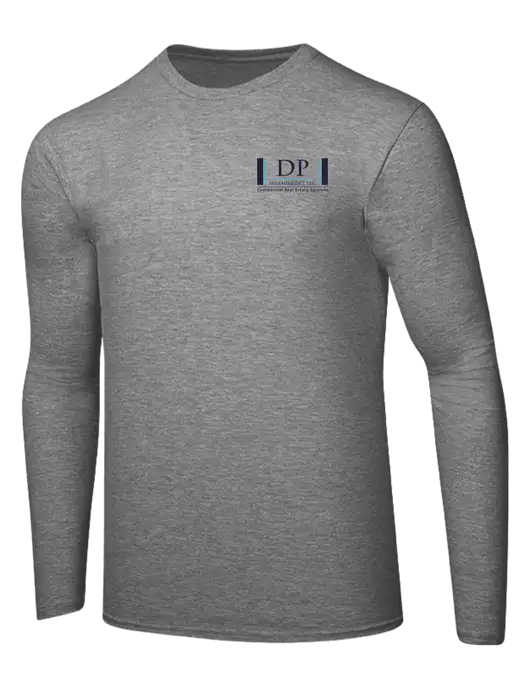 Ring Spun Light Heather Grey 4.5 oz Long Sleeve T-Shirt w/DP Management Logo