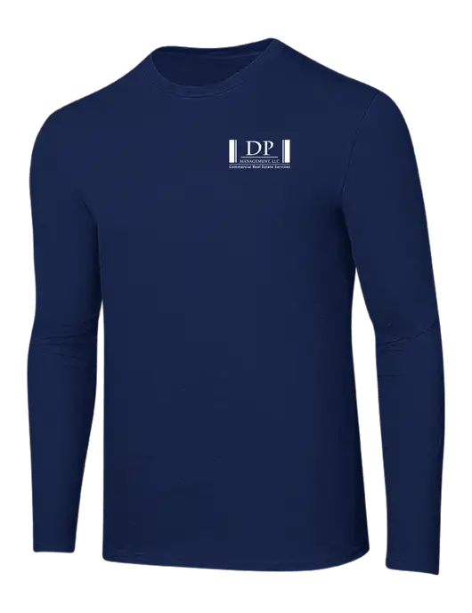 Ring Spun Navy 4.5 oz Long Sleeve T-Shirt w/DP Management Logo
