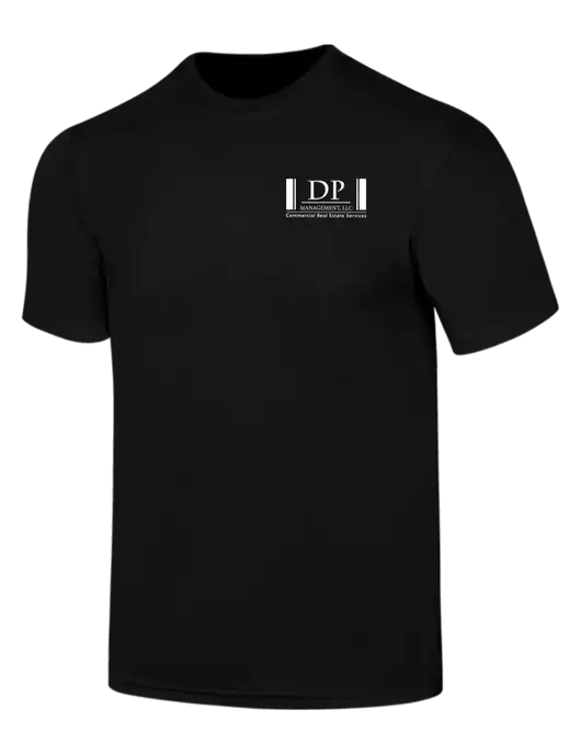 Simply Soft Black 4.5oz  Poly/Combed Ring Spun Cotton T-Shirt w/DP Management Logo