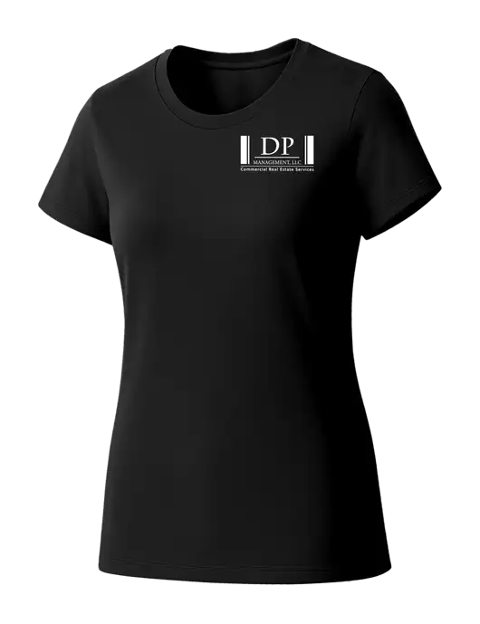 Womens Seriously Soft Black T-Shirt w/DP Management Logo
