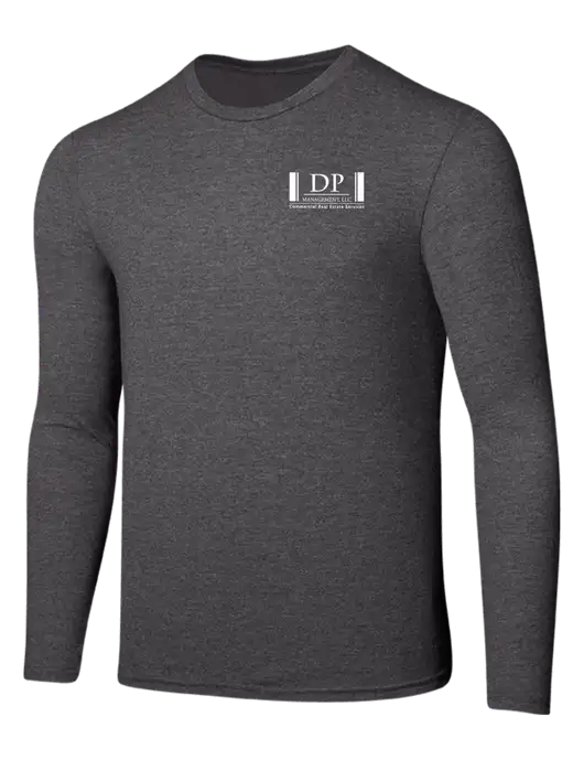 Seriously Soft Heathered Charcoal Long Sleeve T-Shirt w/DP Management Logo