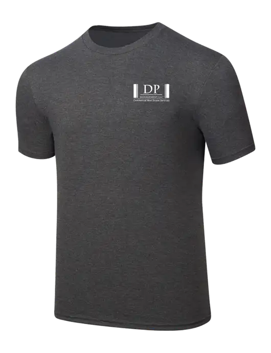 Simply Soft Heathered Charcoal 4.5oz  Poly/Combed Ring Spun Cotton T-Shirt w/DP Management Logo