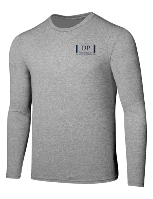 Seriously Soft Light Heathered Grey Long Sleeve T-Shirt w/DP Management Logo