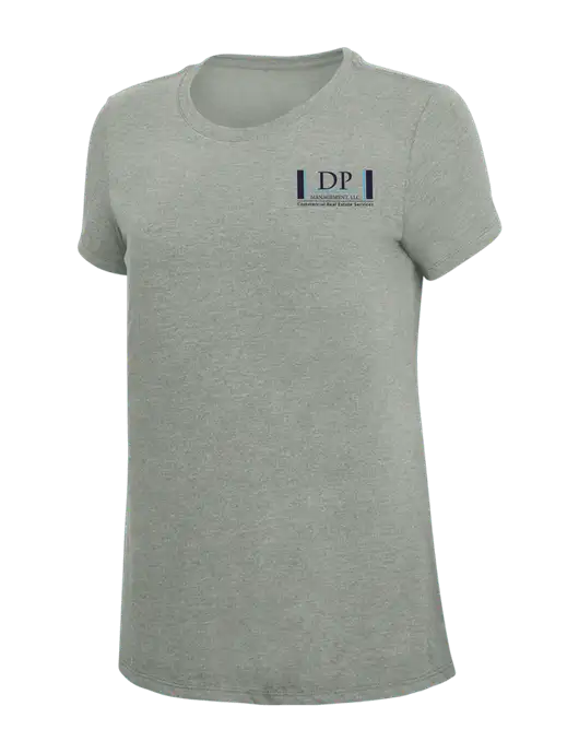 Womens Simply Soft Grey Frost 4.5oz  Poly/Combed Ring Spun Cotton T-Shirt w/DP Management Logo