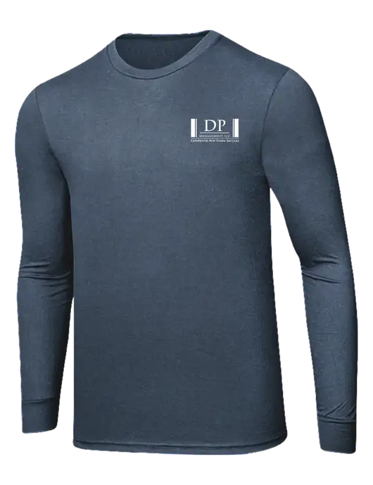 Simply Soft Long Sleeve Navy Frost 4.5 oz, Poly/Combed Ring Spun Cotton T-Shirt w/DP Management Logo