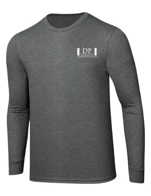 Simply Soft Long Sleeve Medium Grey Frost 4.5 oz, Poly/Combed Ring Spun Cotton T-Shirt w/DP Management Logo