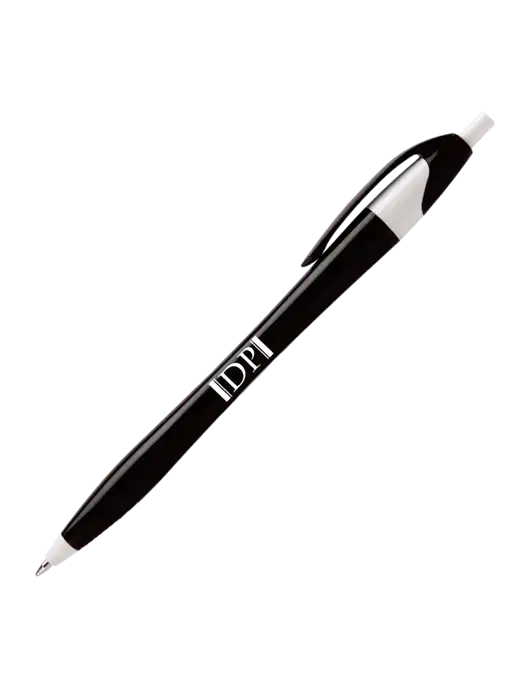 Novella Black/White Executive Pen - Blue Ink w/DP Management Icon Logo