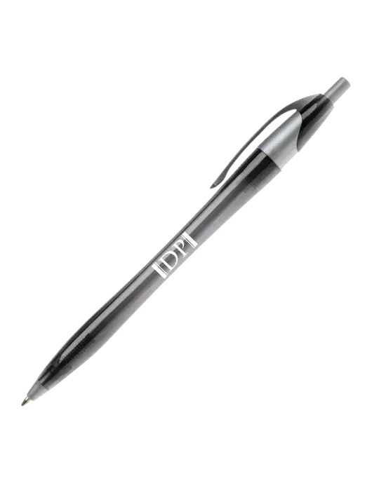 Novella Translucent Black/Silver Jewel Pen - Blue Ink w/DP Management Icon Logo