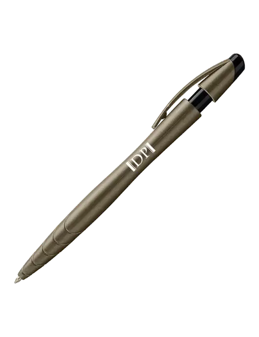 Awali Grey Metallic Pen - Black Ink w/DP Management Icon Logo