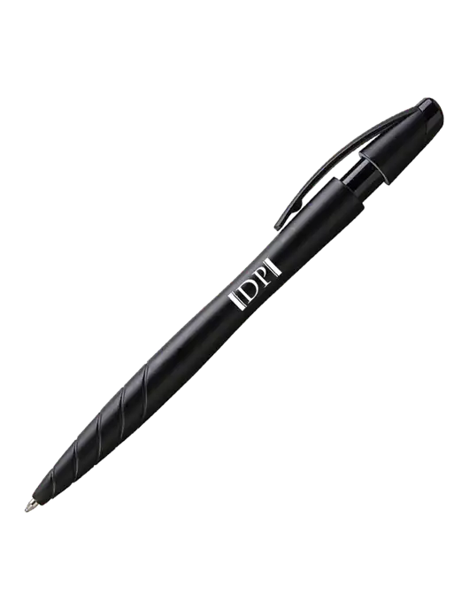Awali Black Metallic Pen - Black Ink w/DP Management Icon Logo