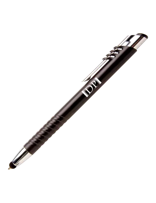 Schirhart Black Stylus Pen - Blue Ink w/DP Management Icon Logo