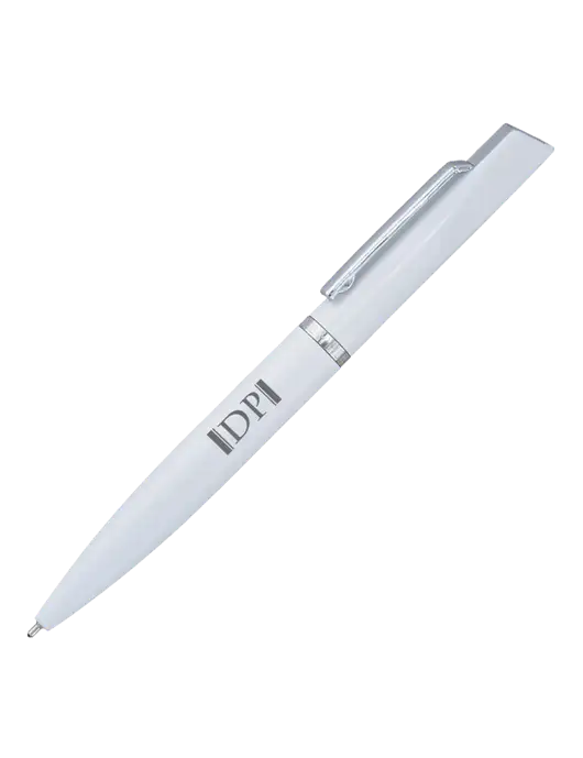 Santos White Pen - Black Ink w/DP Management Icon Logo