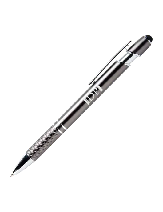 Valencia Gunmetal Stylus Pen - Black Ink w/DP Management Icon Logo