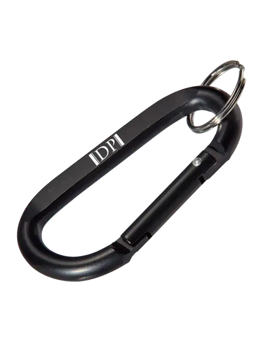 Black Carabiner & Key Ring w/DP Management Icon Logo