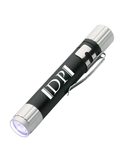 Black Aluminum LED Penlight w/DP Management Icon Logo