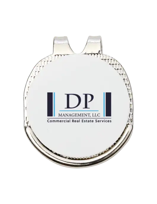 Antique Silver Hat Clip w/Golf Ball Marker w/DP Management Logo