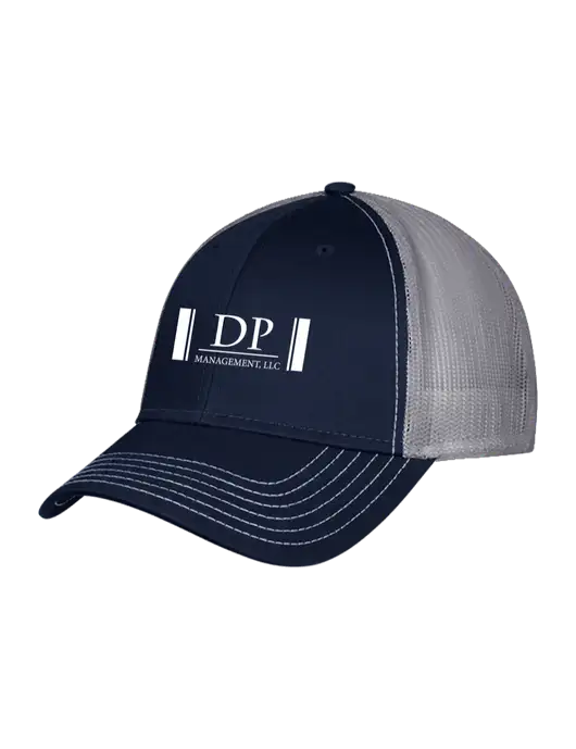 Navy & Grey Mesh Trucker Cap Snap Back w/DP Management Logo