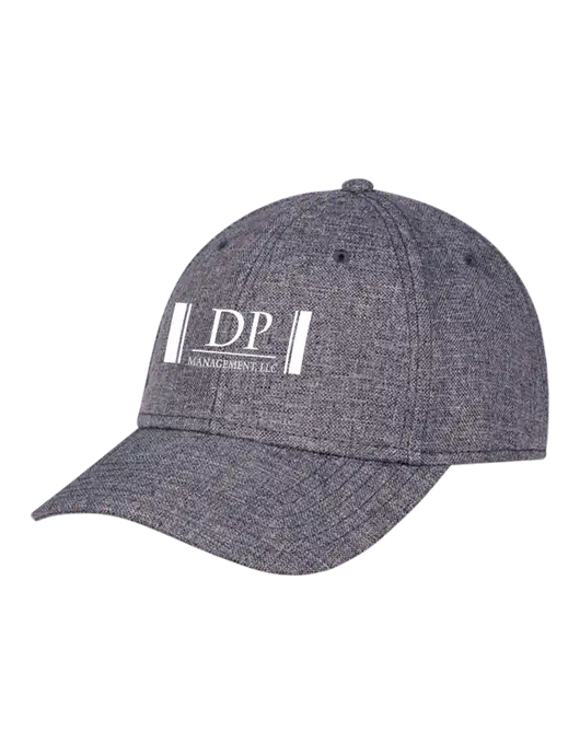 Heather Charcoal Structured Linen Look Cap Hook & Loop w/DP Management Logo