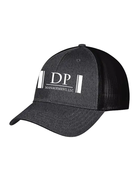 Charcoal Heather/Black Mesh Trucker Cap Snap Back w/DP Management Logo