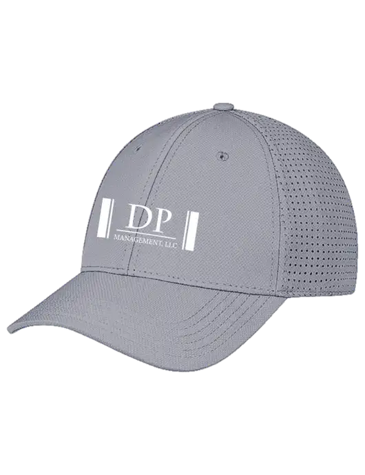 Grey Performance Stretchable Cap Hook & Loop w/DP Management Logo