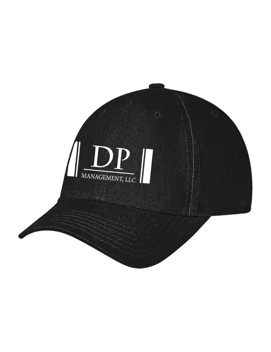 Black Structured Soft Snap Closure Hook & Loop Cap w/DP Management Logo