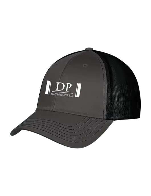 Charcoal & Black Mesh Trucker Cap Snap Back w/DP Management Logo