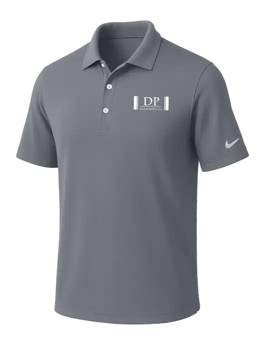 NIKE Medium Grey Dri-Fit Micro Pique Polo w/DP Management Logo
