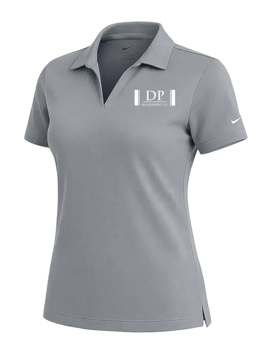 NIKE Medium Grey Womens Dri-Fit Micro Pique Polo w/DP Management Logo