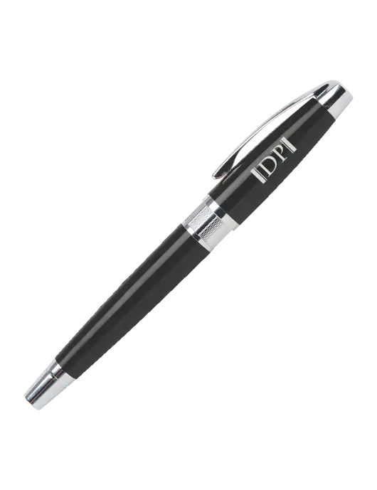 Masscotti Black Rollerball Pen - Black Ink w/DP Management Icon Logo