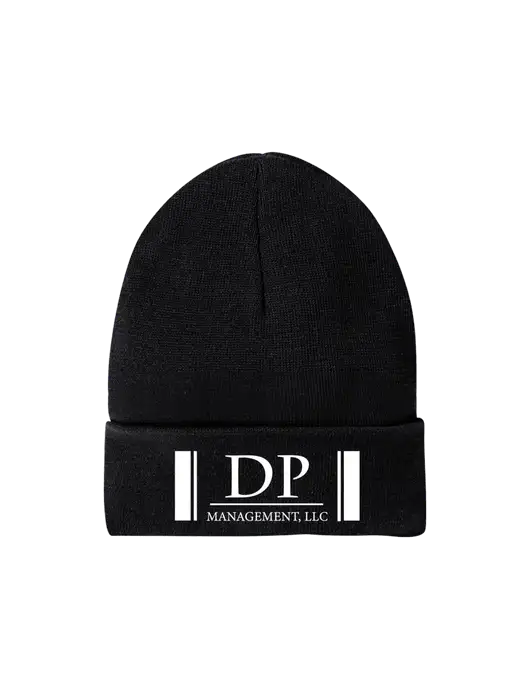 Recycled Black Beanie w/DP Management Logo