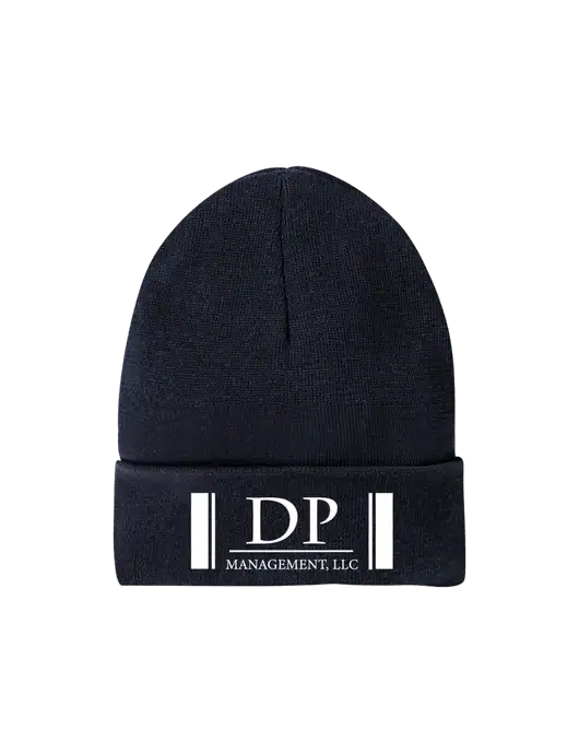 Recycled True Navy Beanie w/DP Management Logo