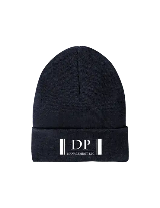 Recycled True Navy Beanie w/DP Management Logo