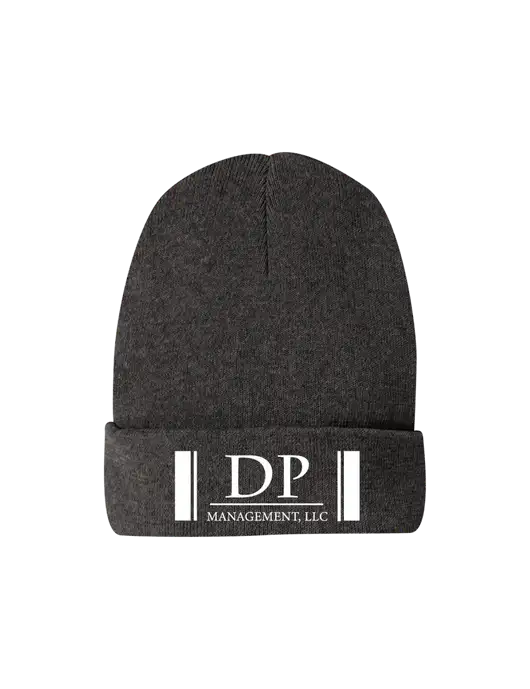 Recycled Charcoal Heather Beanie w/DP Management Logo