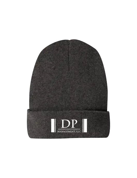Recycled Charcoal Heather Beanie w/DP Management Logo
