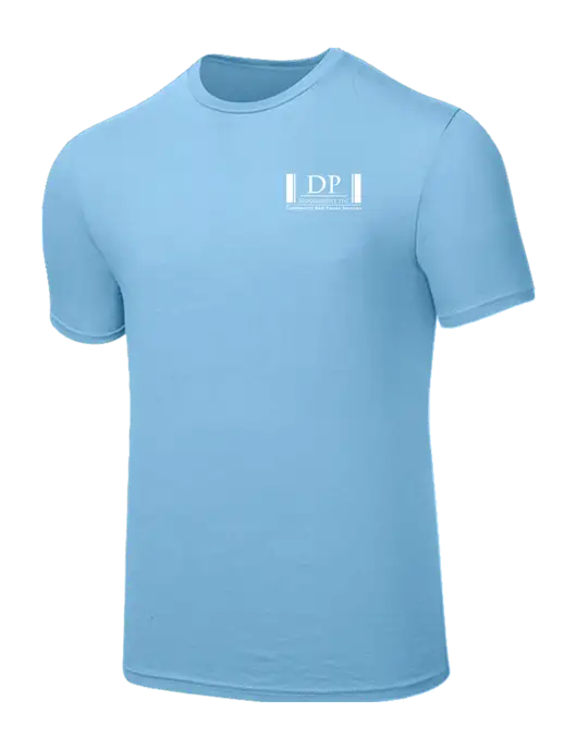 Seriously Soft Light Blue T-Shirt w/DP Management Logo
