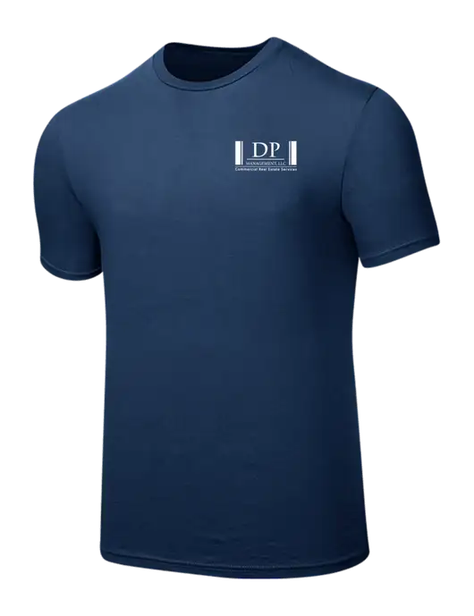 Seriously Soft Deep Slate Blue T-Shirt w/DP Management Logo
