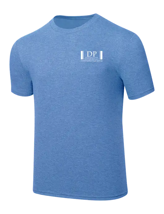 Simply Soft Carolina Blue Frost 4.5oz  Poly/Combed Ring Spun Cotton T-Shirt w/DP Management Logo