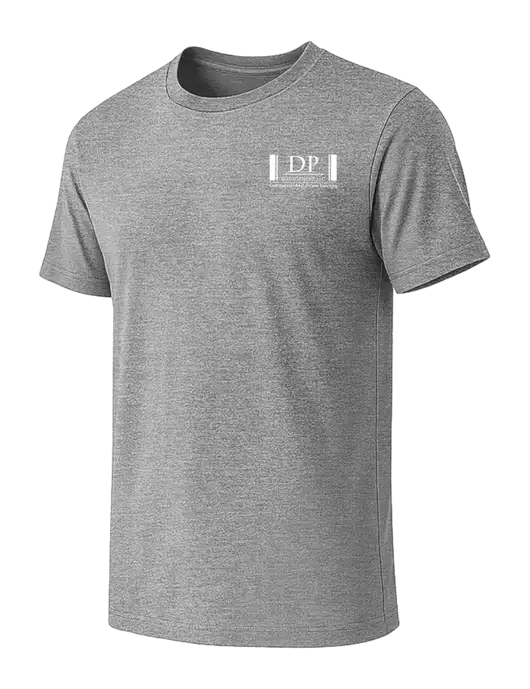 BELLA+CANVAS Heather Grey CVC Short Sleeve Tee w/DP Management Logo