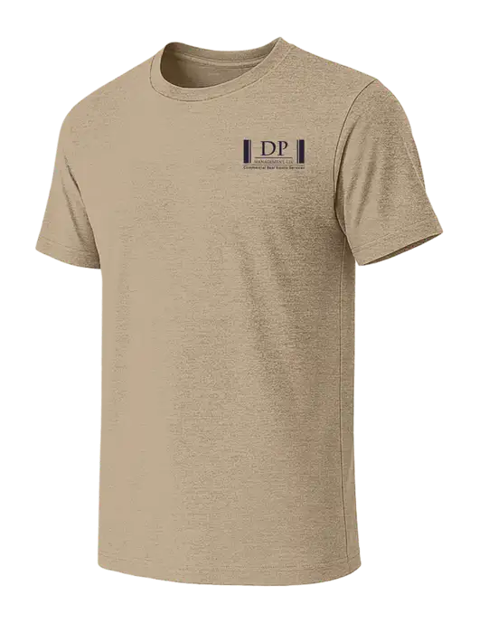 BELLA+CANVAS Heather Tan CVC Short Sleeve Tee w/DP Management Logo