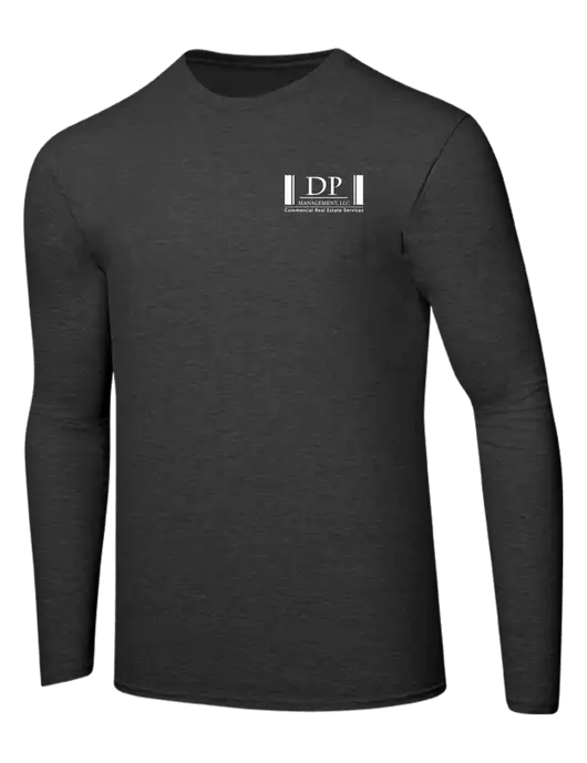 Ring Spun Dark Heather Grey 4.5 oz Long Sleeve T-Shirt w/DP Management Logo