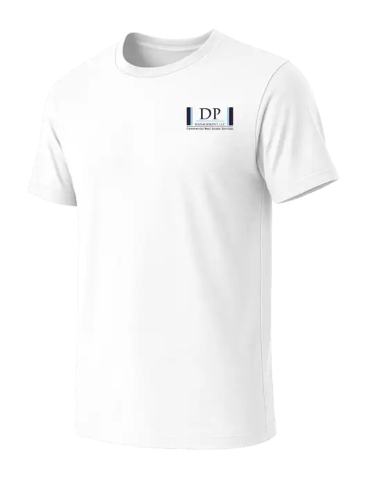 BELLA+CANVAS White Blend CVC Short Sleeve Tee w/DP Management Logo