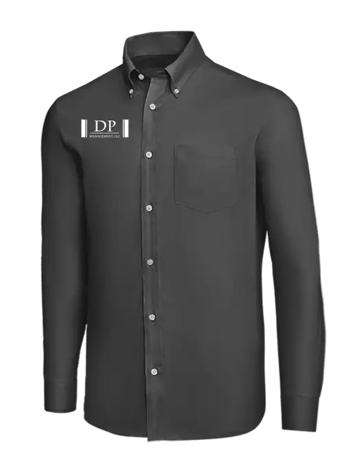 Brooks Brothers Dark Grey Wrinkle-Free Stretch Nailhead Shirt w/DP Management Logo