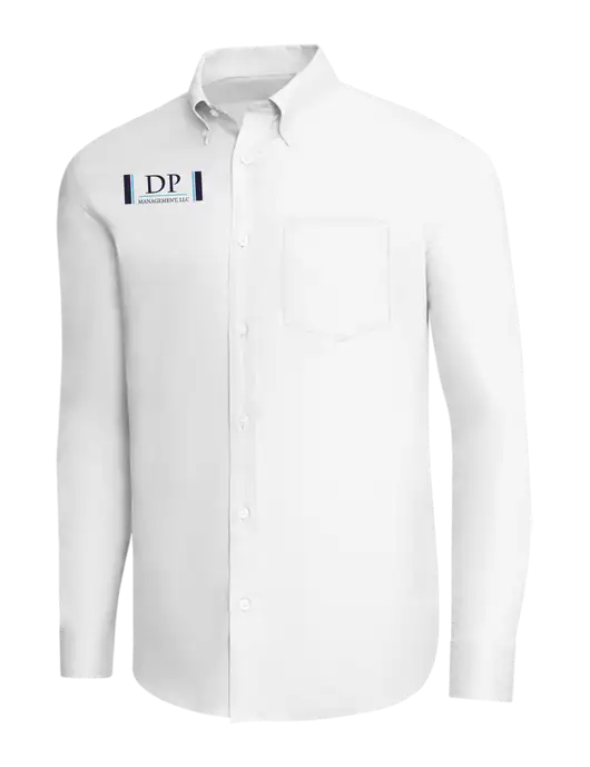 Brooks Brothers White Wrinkle-Free Stretch Pinpoint Shirt w/DP Management Logo