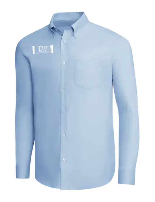 Brooks Brothers Light Blue Wrinkle-Free Stretch Pinpoint Shirt w/DP Management Logo