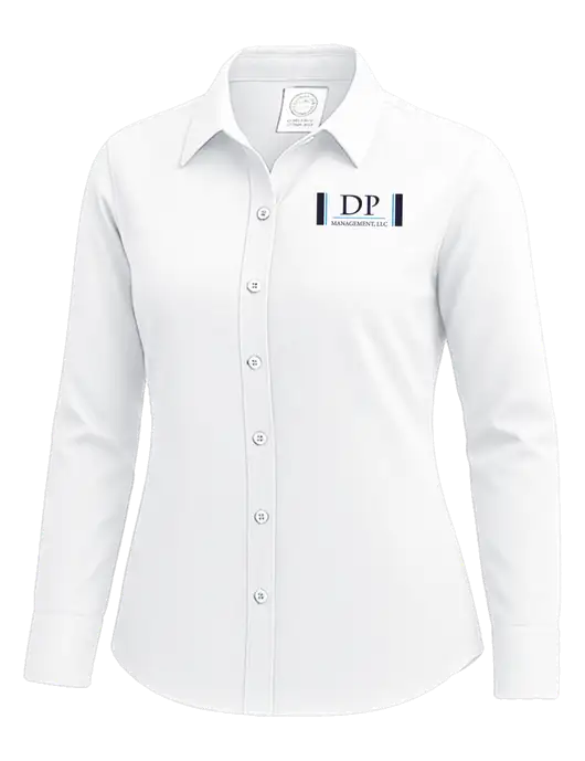 Brooks Brothers Womens White Wrinkle-Free Stretch Nailhead Shirt w/DP Management Logo